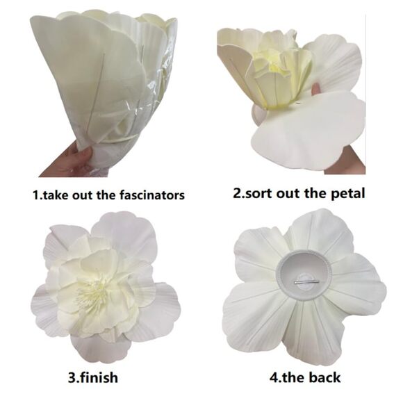 4 Pack Large Flower Fascinators Hat For Women Headband Tea Party With 4345
